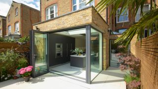 brick and glass extension to a London home