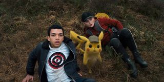 Justice Smith, Kathryn Newton and Detective Pikachu