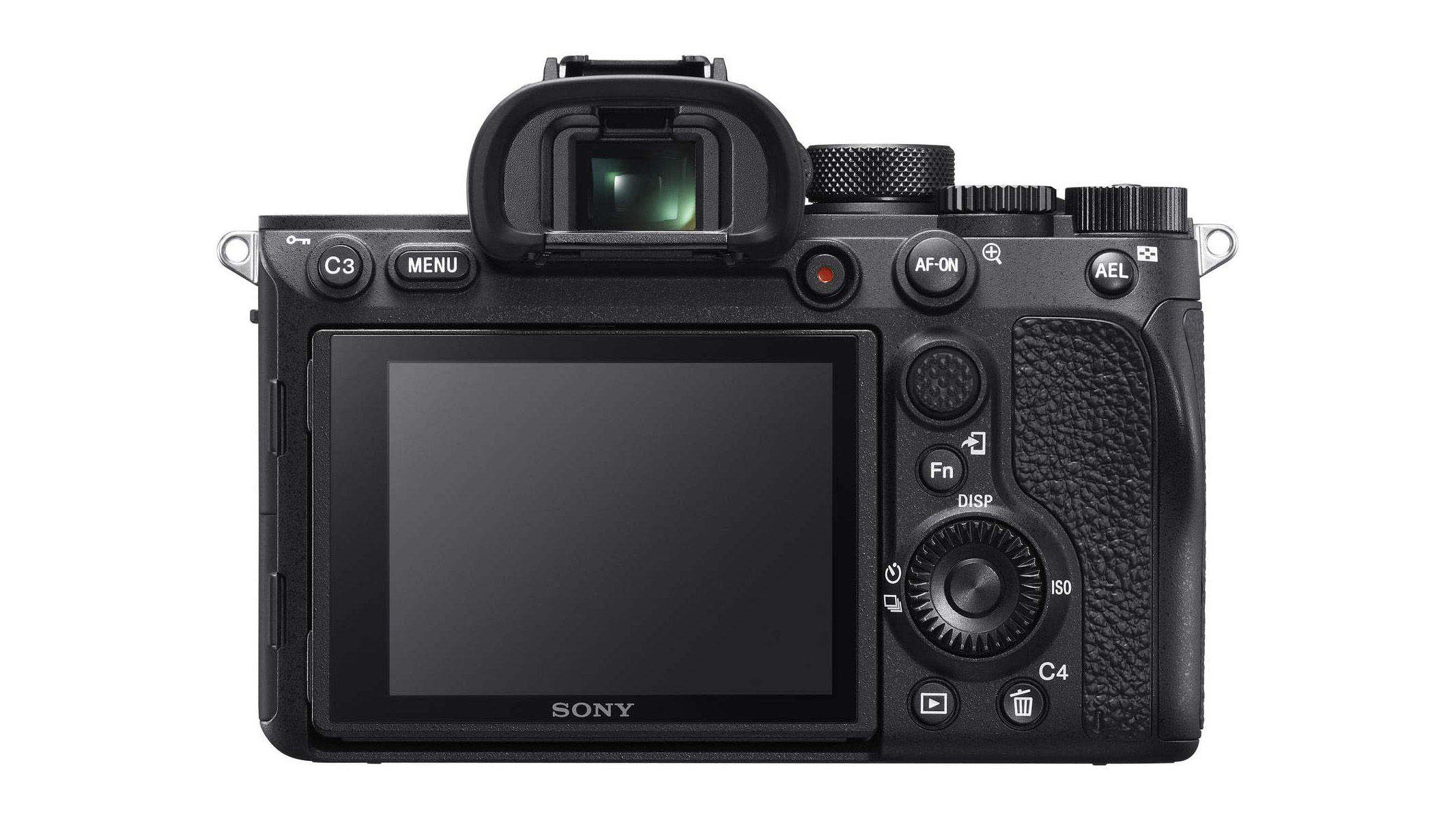 The Sony Alpha A7R IVA on a white background