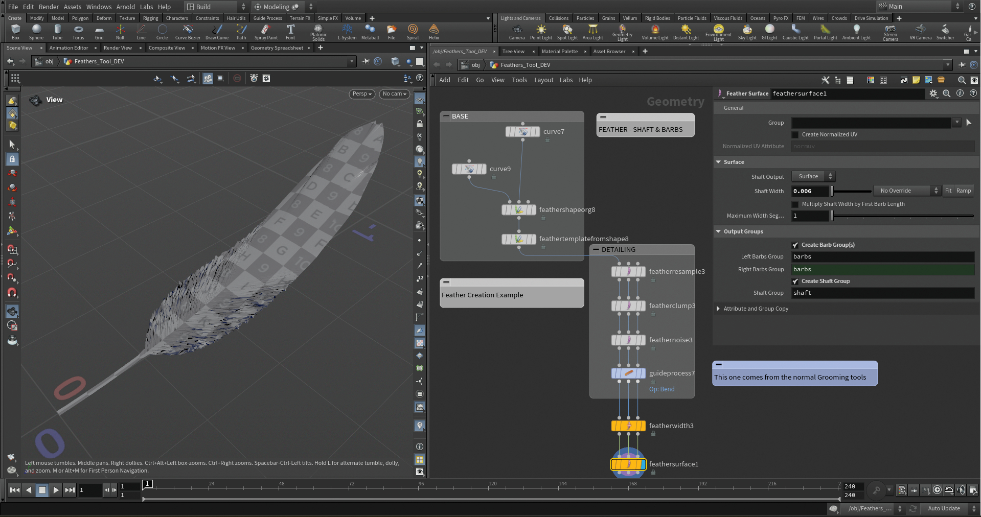 Follow Mario Leone's tutorial to use Houdini 20 feather tool, image 12