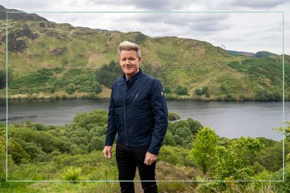 Gordon Ramsay stood in front of a lake on the set of Future Food Stars