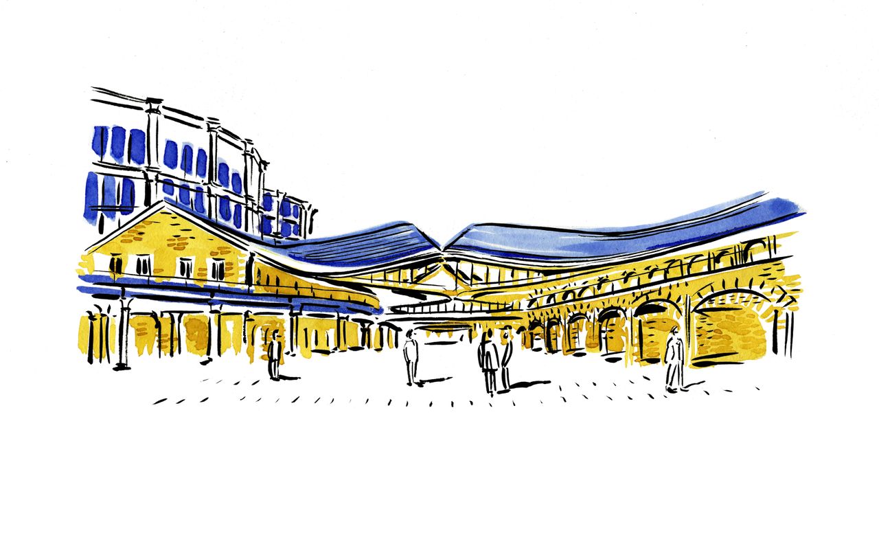 Illustration of Coal Drops Yard, London, UK