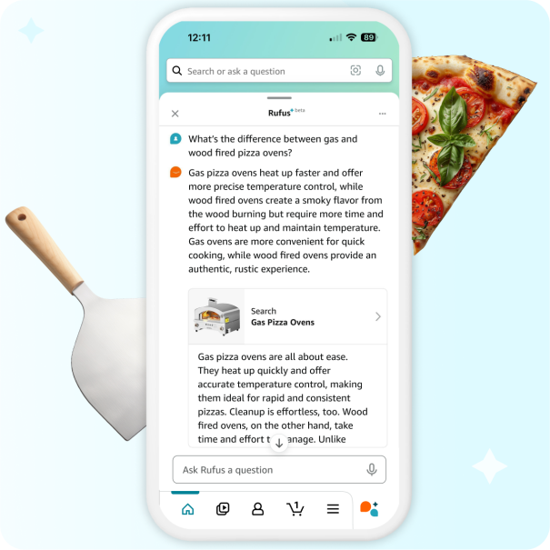 Amazon Rufus in use showcasing its ability to compare products on the Amazon marketplace