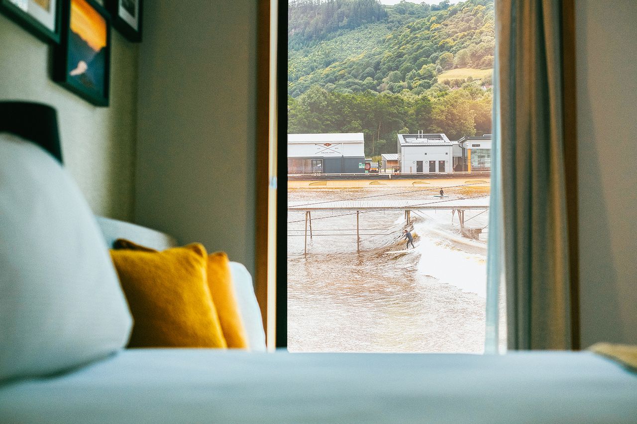 The view from Hilton Garden Inn &amp; Wave spa in Wales
