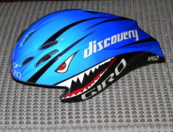 Time trial helmets offer up plenty of real estate for wild paint jobs.