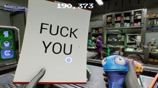 A note that reads "fuck you" in High on Life