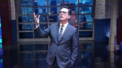 Stephen Colbert asks God if he could triumph over Donald Trump