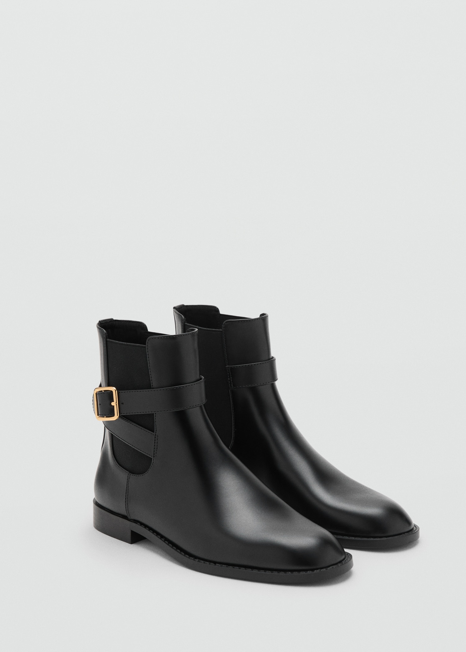 Ankle Boots With Elastic Panel and Buckle - Women | Mango Usa