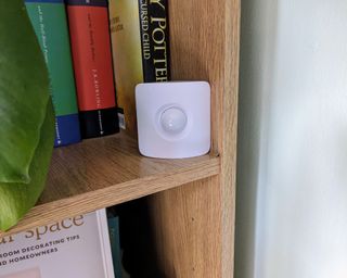Simplisafe motion sensor being tested in writer's home
