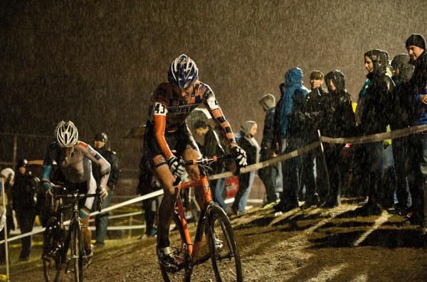 The pouring rain on Barry Wicks