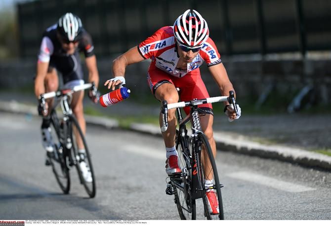 Simon Spilak (Katusha) attacked with Fr&auml;nk Schleck (Trek)