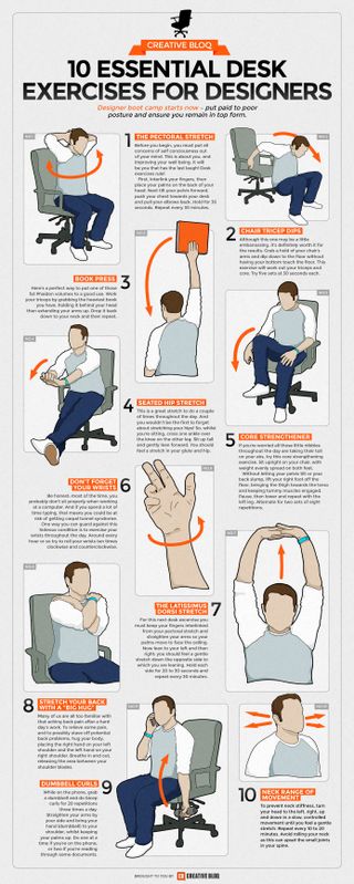 infographic desk exercises