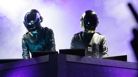Indio, Ca&ndash; French duo Daft Punk performs at Coachella Valley Music and Arts Festival, Saturday night, April 29 2006.