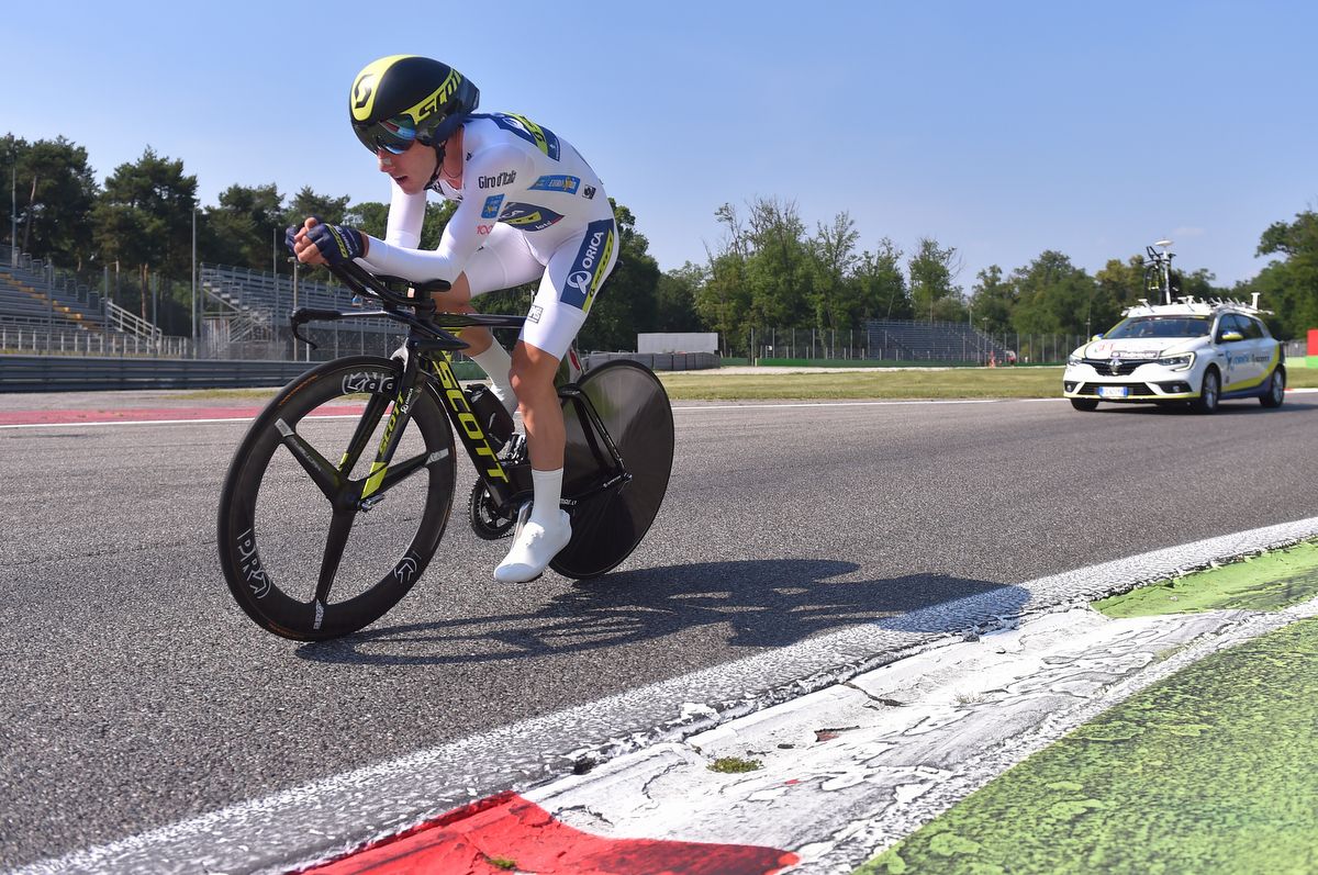 Adam Yates (Orica-Scott) during the Monza to Milan time trial