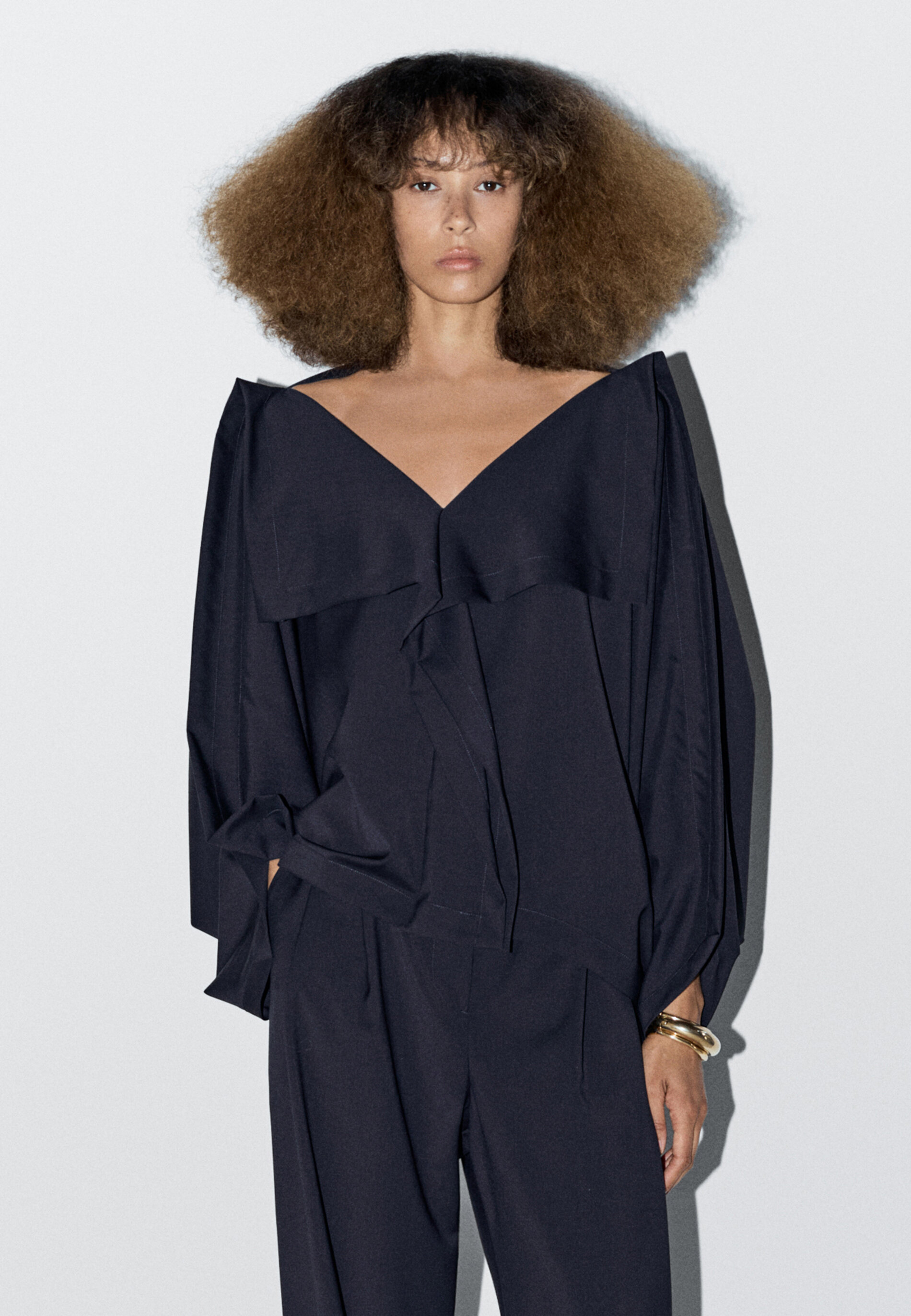 Voluminous V-Neck Blouse - Studio