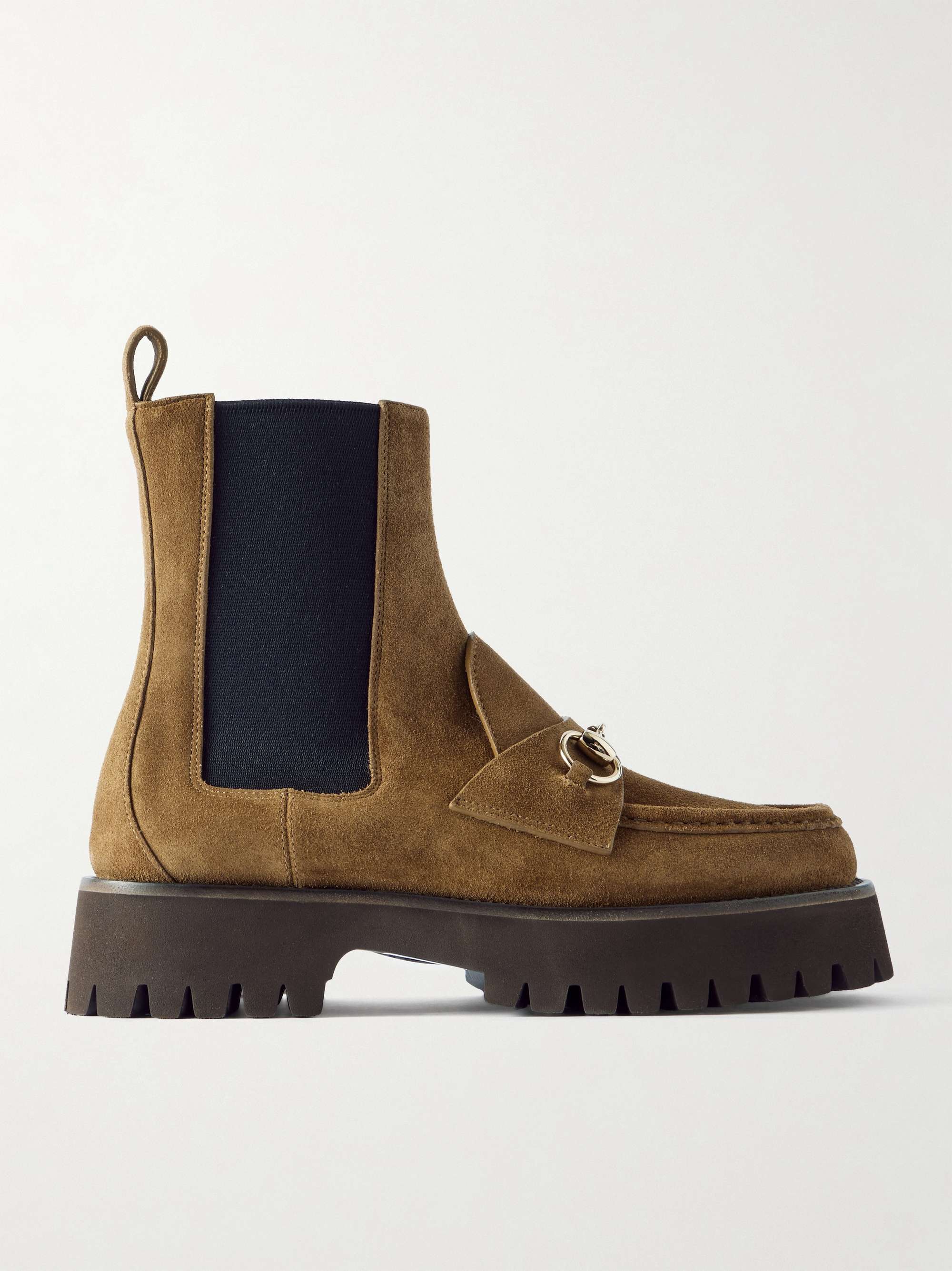 Horsebit-Detailed Suede Chelsea Boots