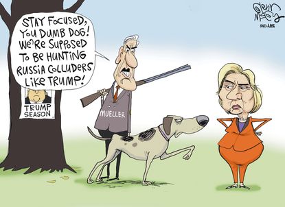 Political cartoon U.S. Hilary Russia Mueller investigation