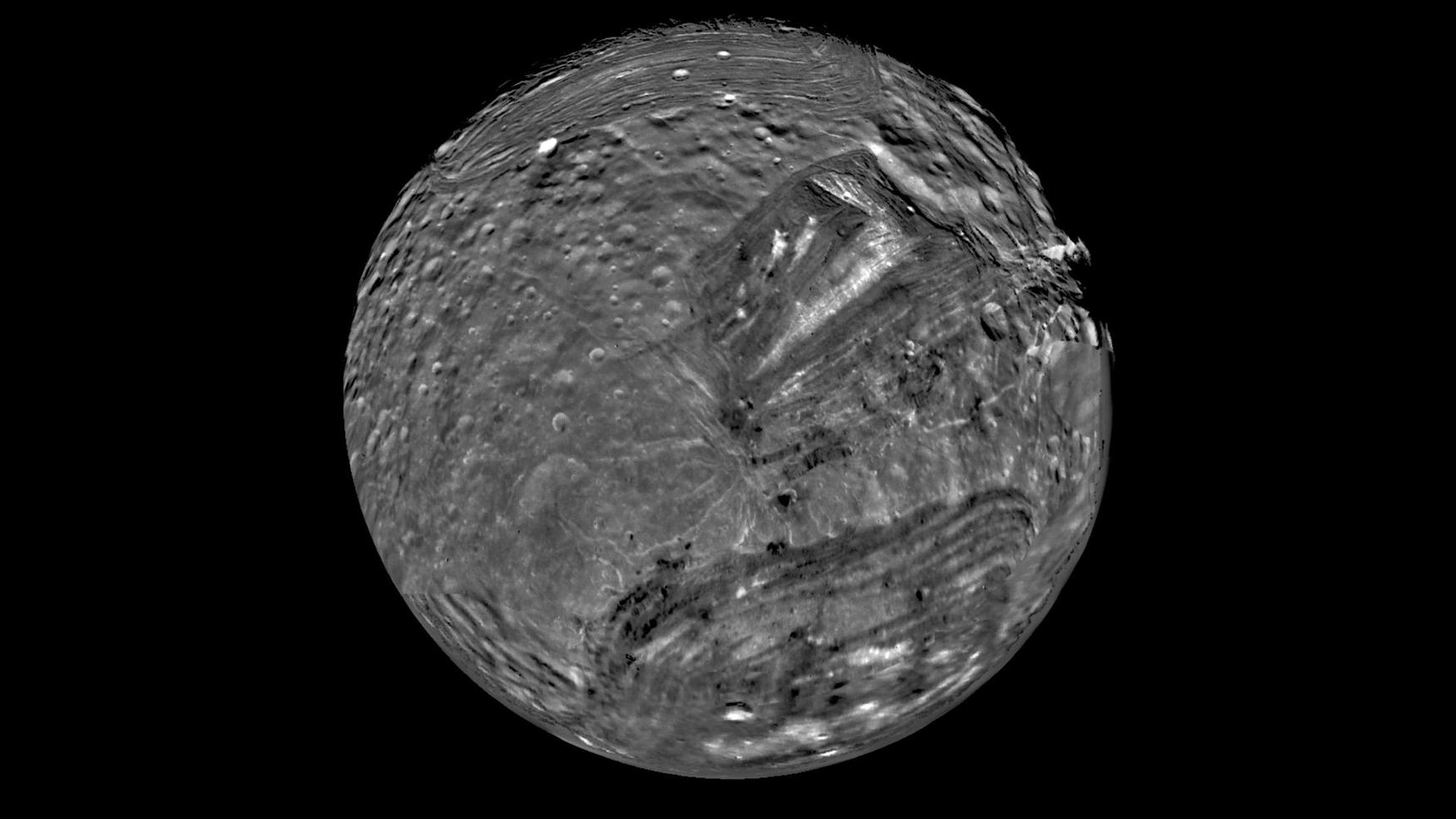 Uranus’ moon Miranda has one of the most diverse landscapes among extraterrestrial bodies.