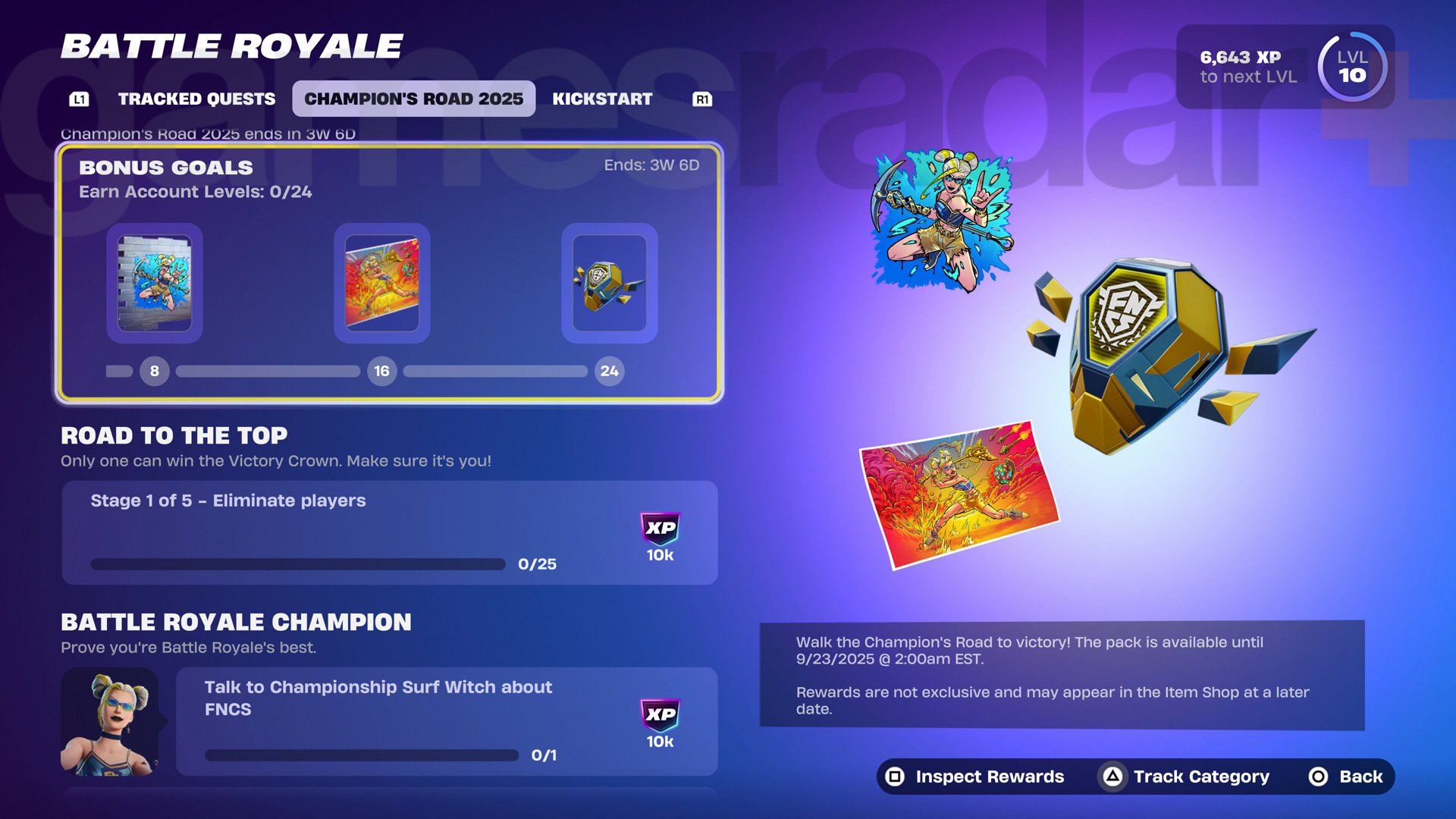Fortnite Champion&#039;s Road 2025 Quests Chapter 6 Season 4
