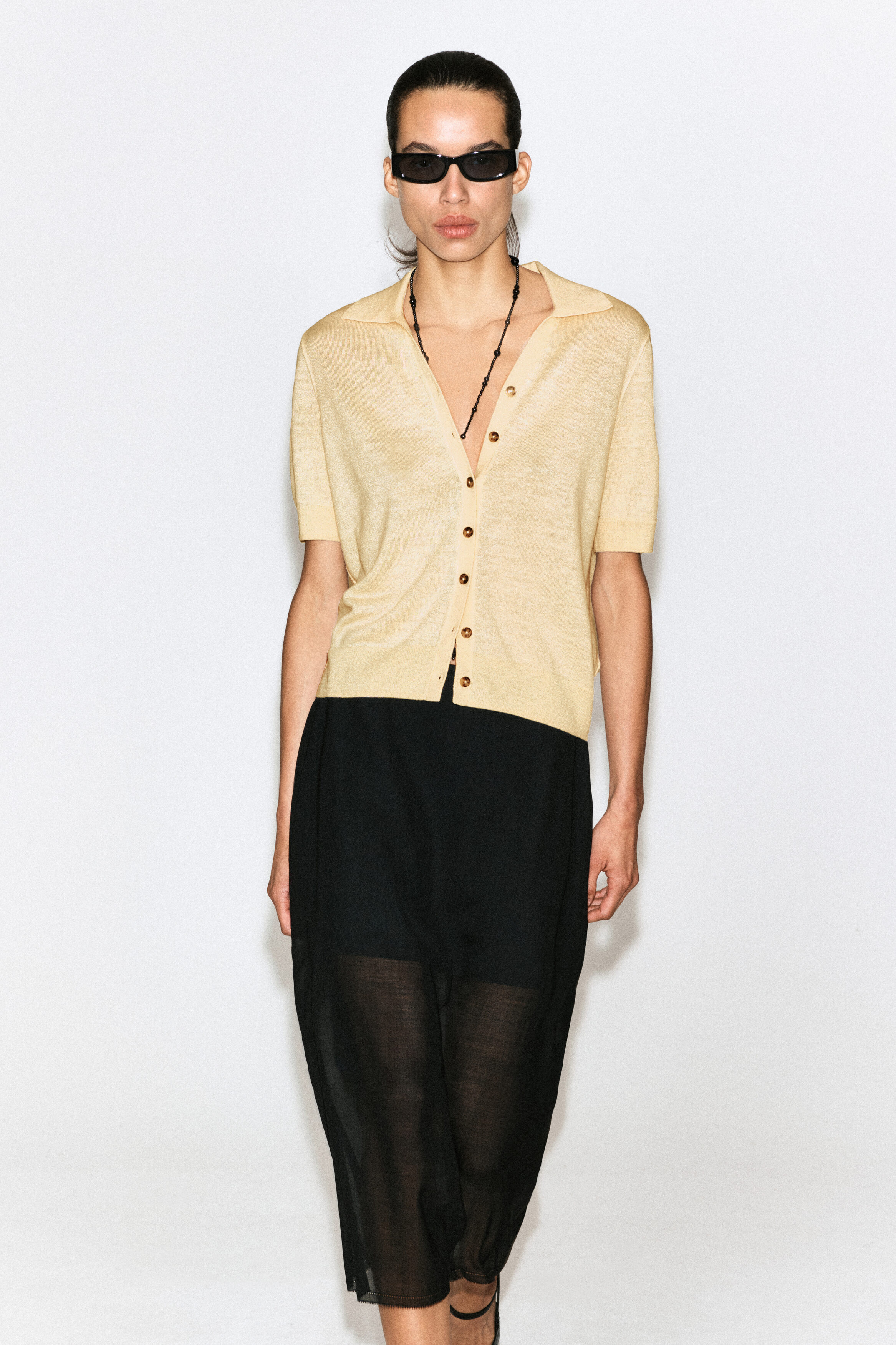 Knitted Linen-Merino Short-Sleeved Shirt