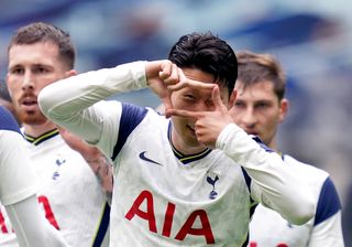 Tottenham Hotspur’s Son Heung-min celebrates scoring during the pre-season friendly match at the Tottenham Hotspur Stadium, London