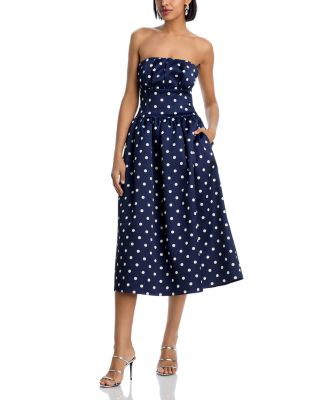 Polka Dot Satin Midi Dress