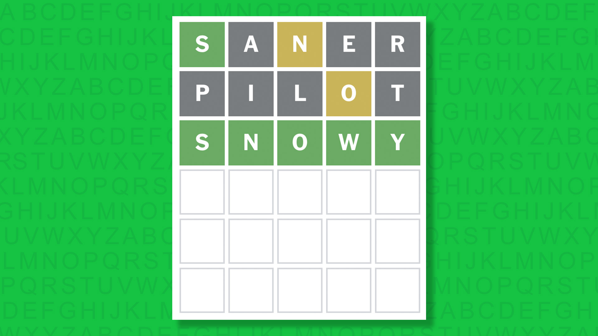 NYT Wordle answer for game 1917 on a green background
