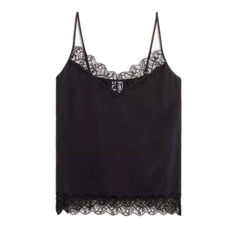 John Lewis , Pure Silk Lace Trim Cami Top