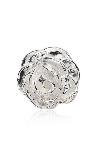 Rosette Silver-Plated Brooch