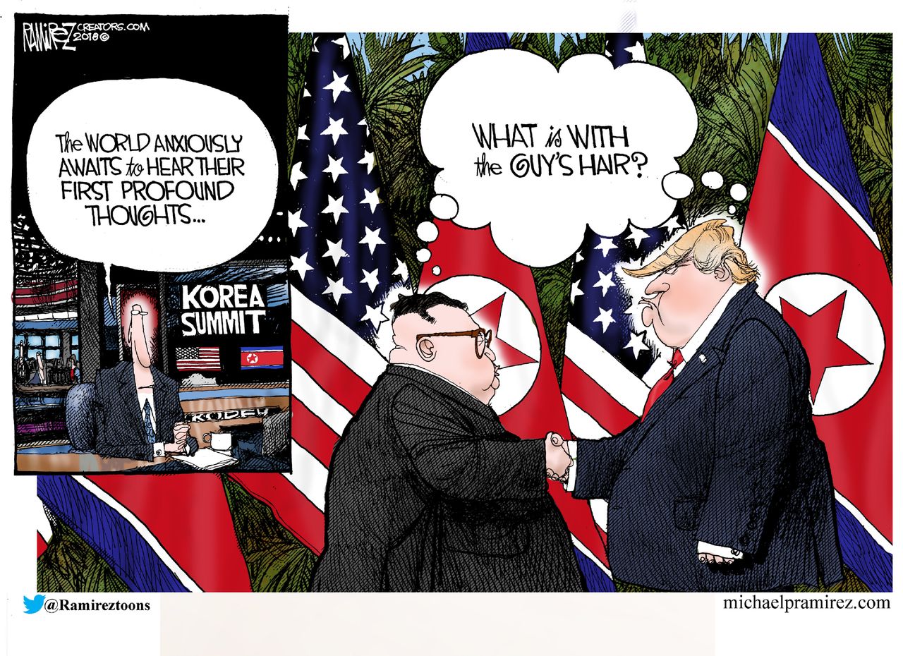 Political Cartoon U.S. Trump Kim Jong Un North Korea nuclear summit