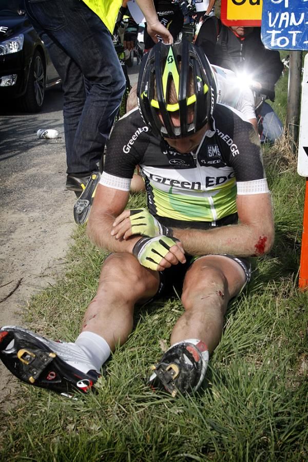 Jens Mouris (GreenEdge) was one of the crash victims in the E3 Prijs