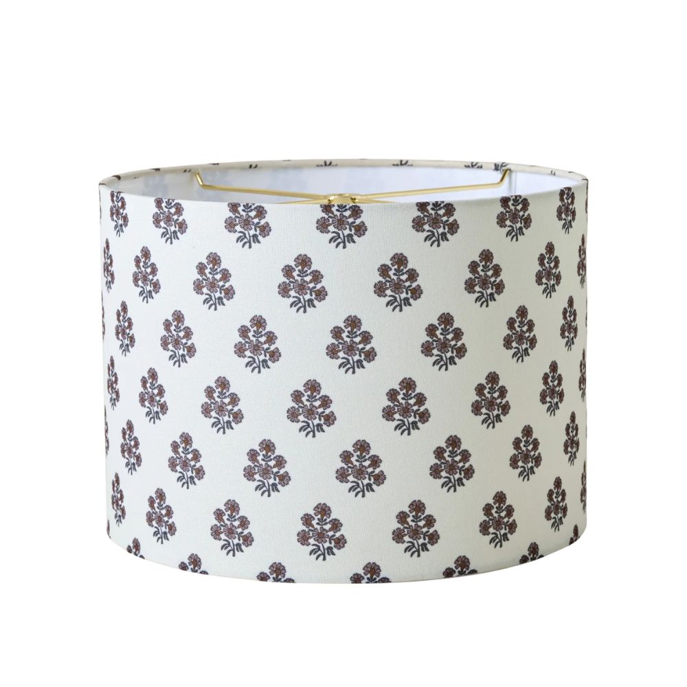 Floral Block Print Drum Shade