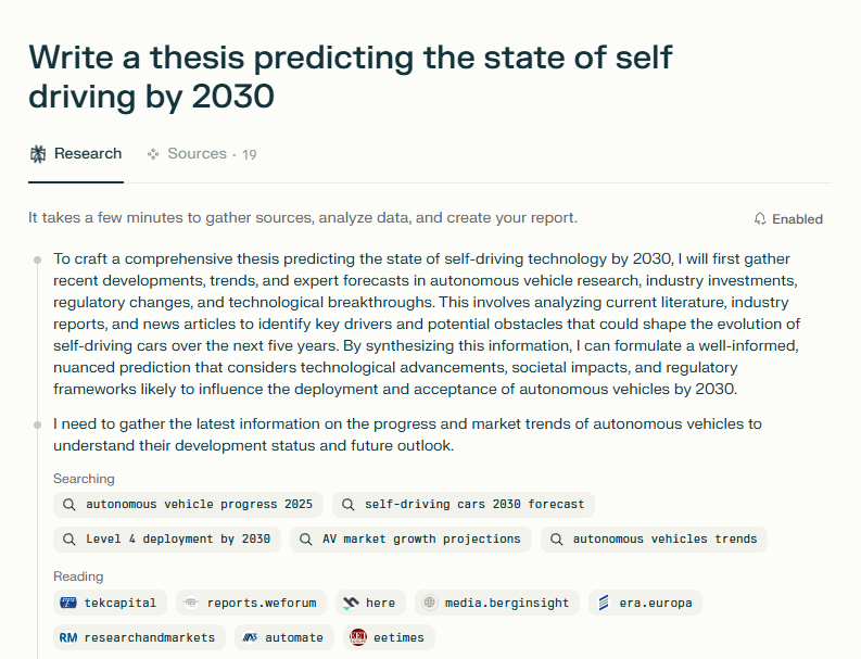 Perplexity deep research