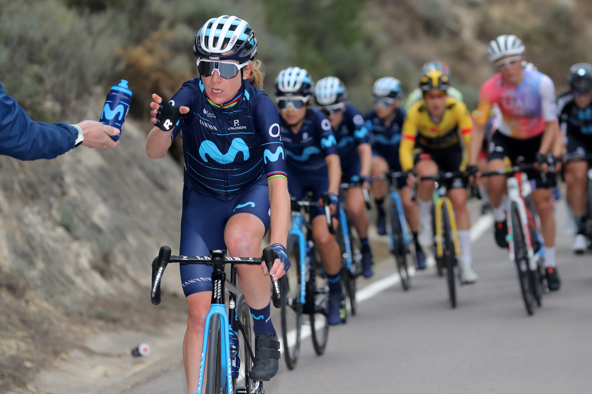 Volta Comunitat Valenciana Femines 2022 6th Edition 3rd stage Vila Real Vistabella del Maestrat 135 km 19022022 Annemiek Van Vleuten NED Movistar Team photo GomezSprintCyclingAgency2022