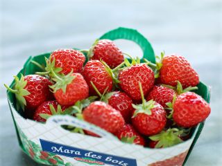 punnet of Mara des bois strawberries