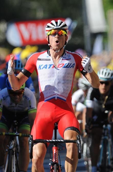Alexander Kristoff (Katusha) wins stage 12 of the Tour de France in Saint-&Eacute;tienne