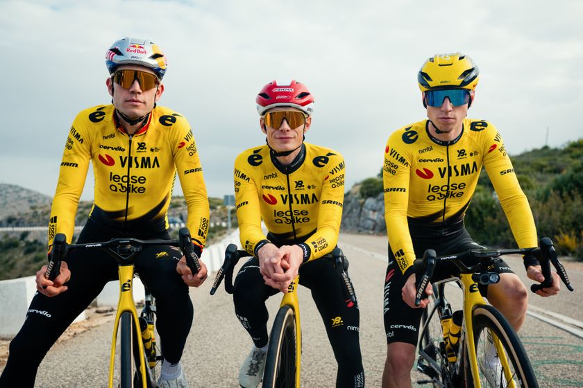 Wout van Aert, Jonas Vingegaard and Matthew Brennan (Visma-Lease a Bike)