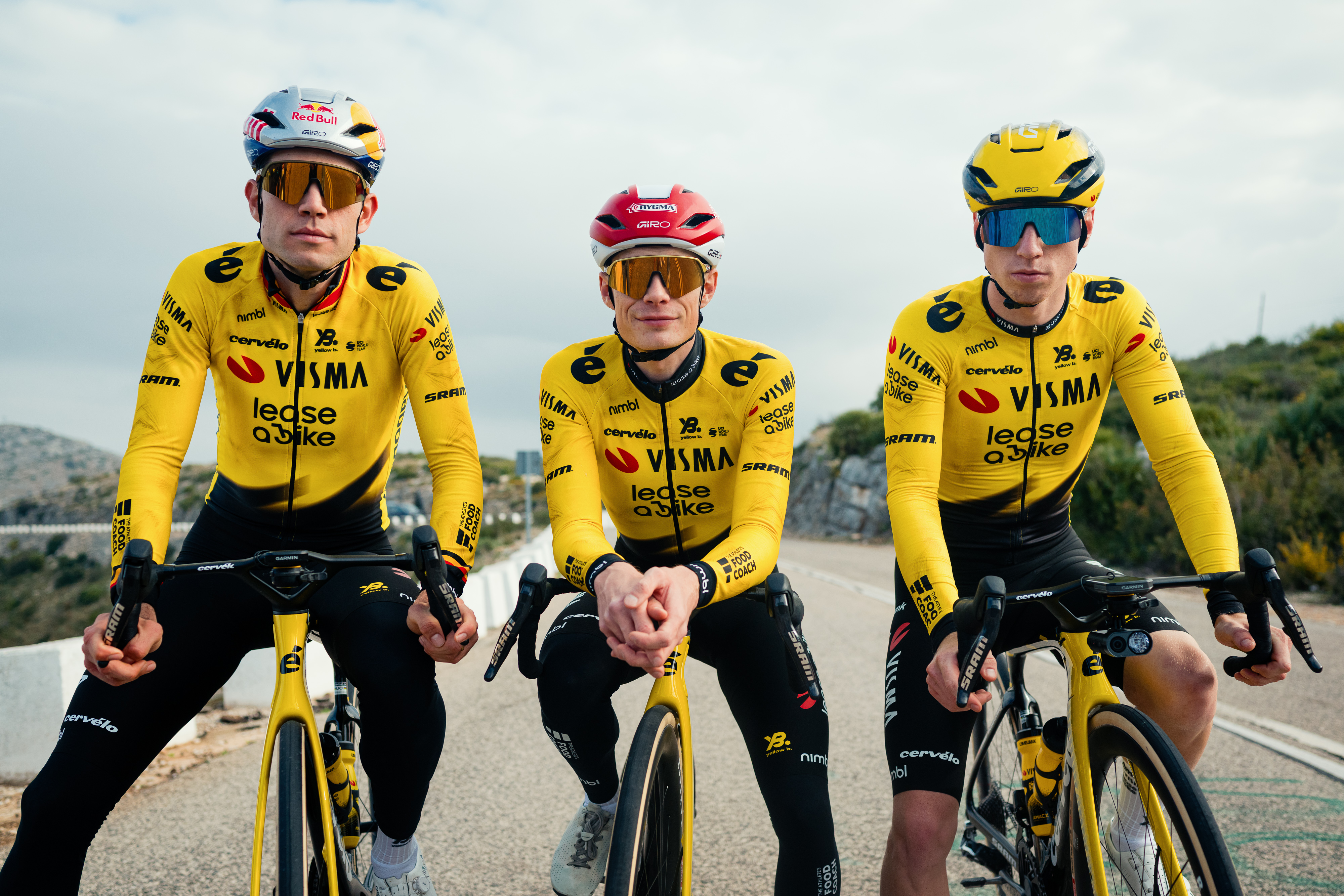Wout van Aert, Jonas Vingegaard and Matthew Brennan (Visma-Lease a Bike)