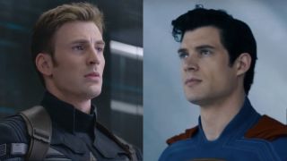 Chris Evans in Captain America: The Winter Soldier and David Corenswet in Superman