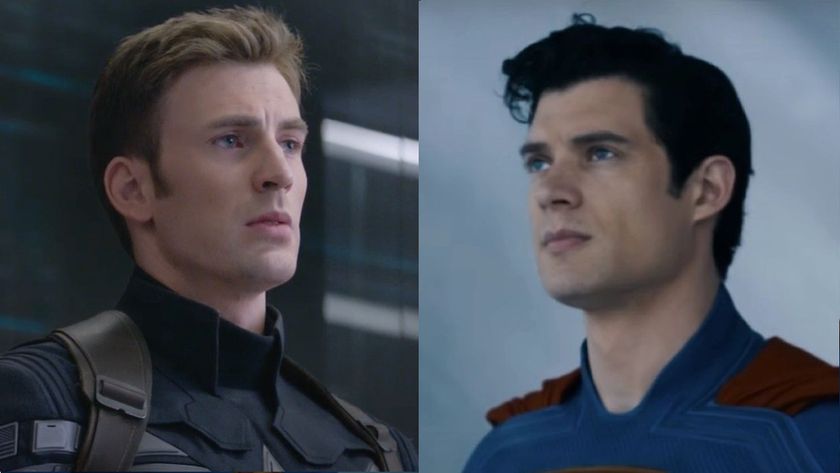Chris Evans in Captain America: The Winter Soldier and David Corenswet in Superman