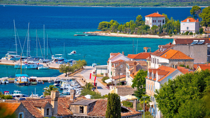 Island of Zlarin waterfront view, Sibenik archipelago, Croatia.