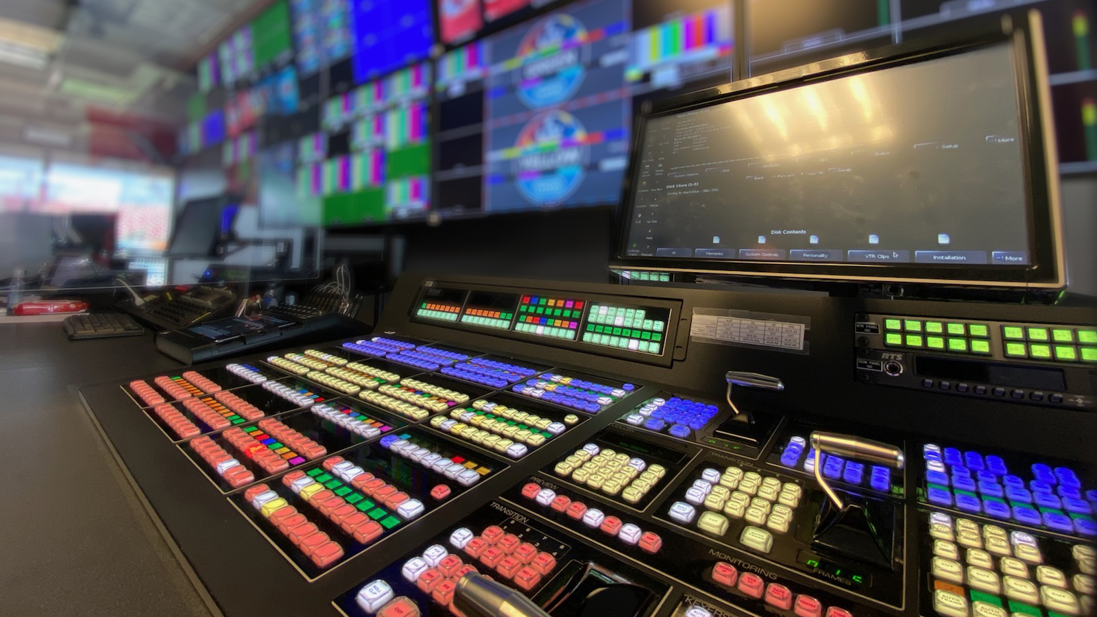 Production control room with Ross Acuity switcher