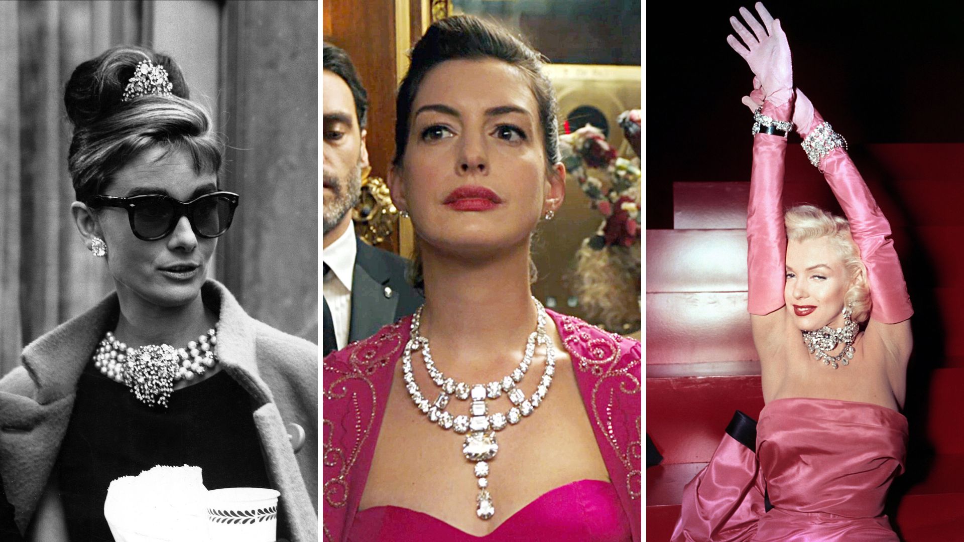 L-R: Audrey Hepburn, Anne Hathaway, Marilyn Monroe