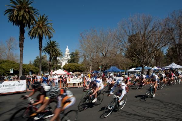 Racing was held in warm temperatures under clear skies in downtown Merced.
