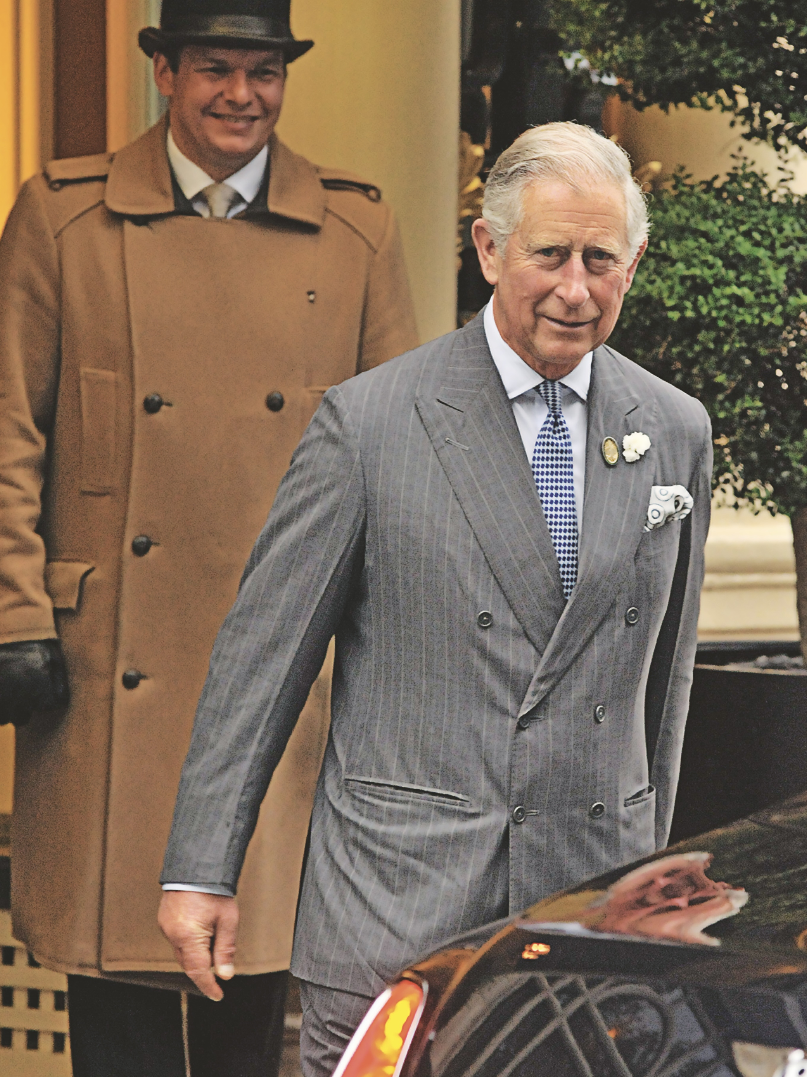 King Charles outside The Connaught