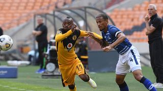 Nazeer Allie of Maritzburg United challenges Khama Billiat of Kaizer Chiefs 