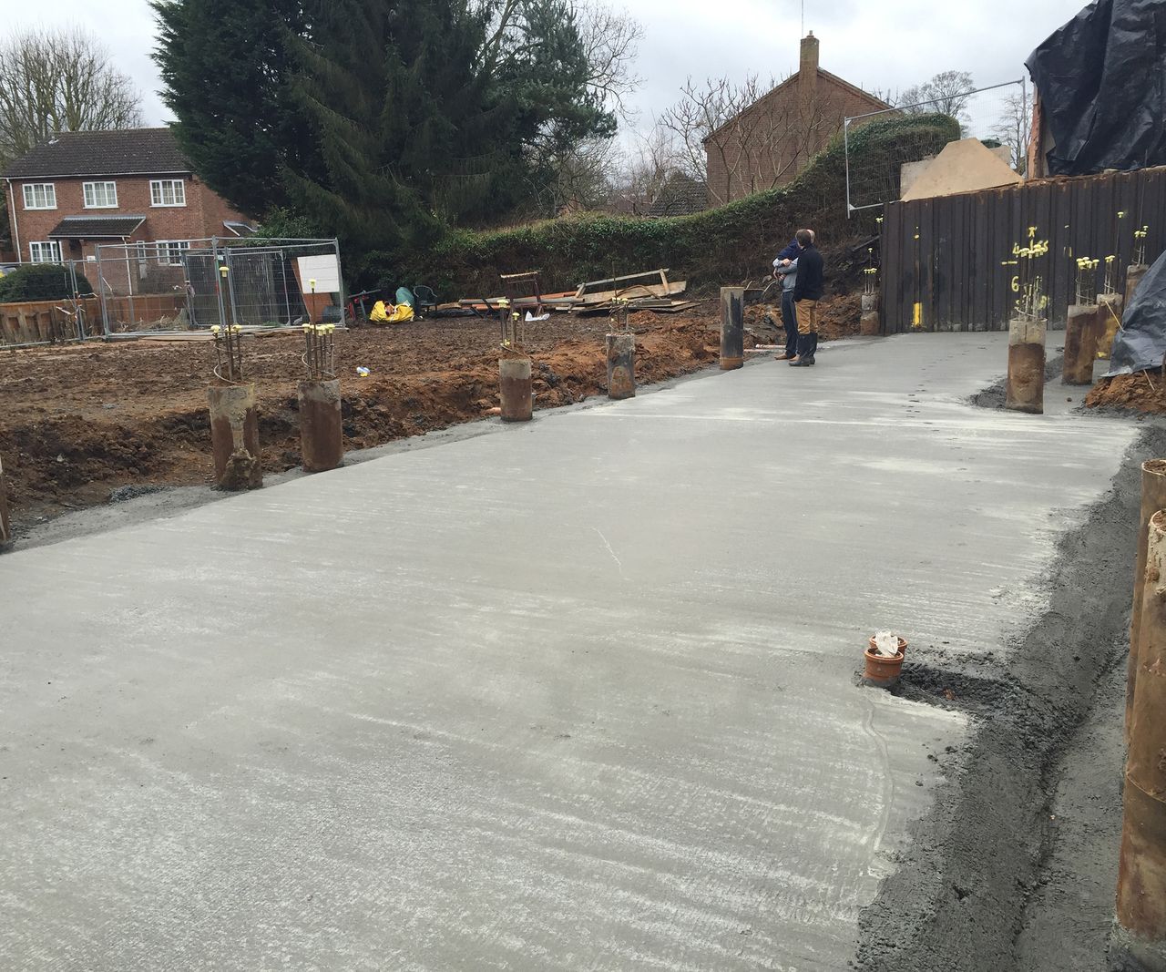 Progress shots of a demolished bungalow to make way for a foundations being laid for a self-build home