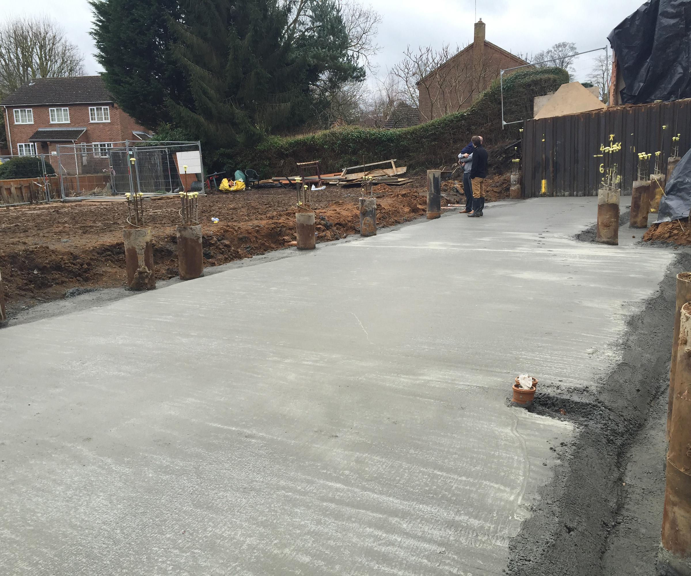 Progress shots of a demolished bungalow to make way for a foundations being laid for a self-build home