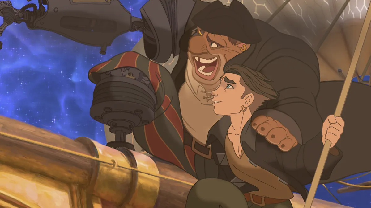 A still from the Disney sci-fi movie Treasure Planet