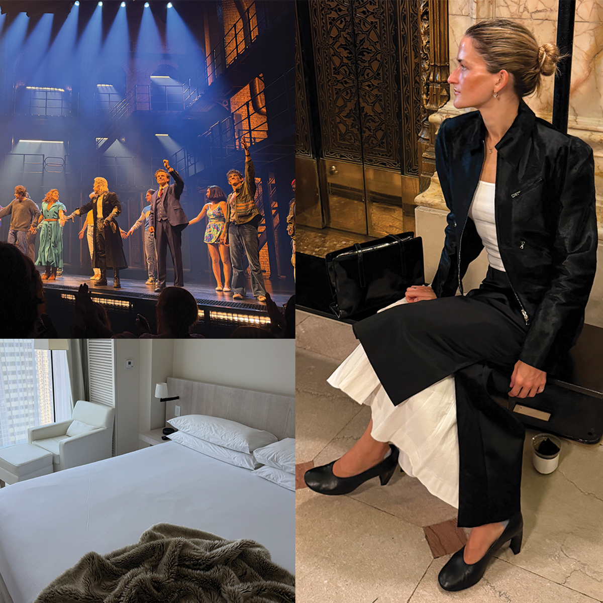 A collage of different activities Eliza Huber did during her trip to New York with the Edition hotels during New York Fashion Week.